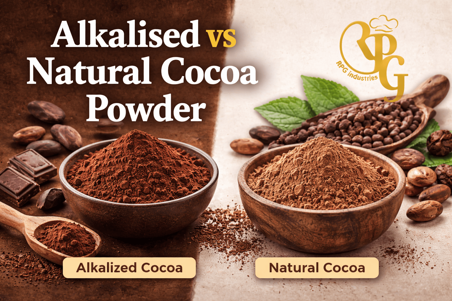 Alkalised vs Natural Cocoa Powder: Key Differences for Baking, Beverages & Food Manufacturing