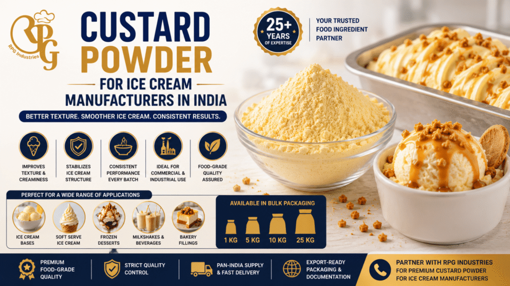 Custard Powder for Ice Cream Manufacturer in India
