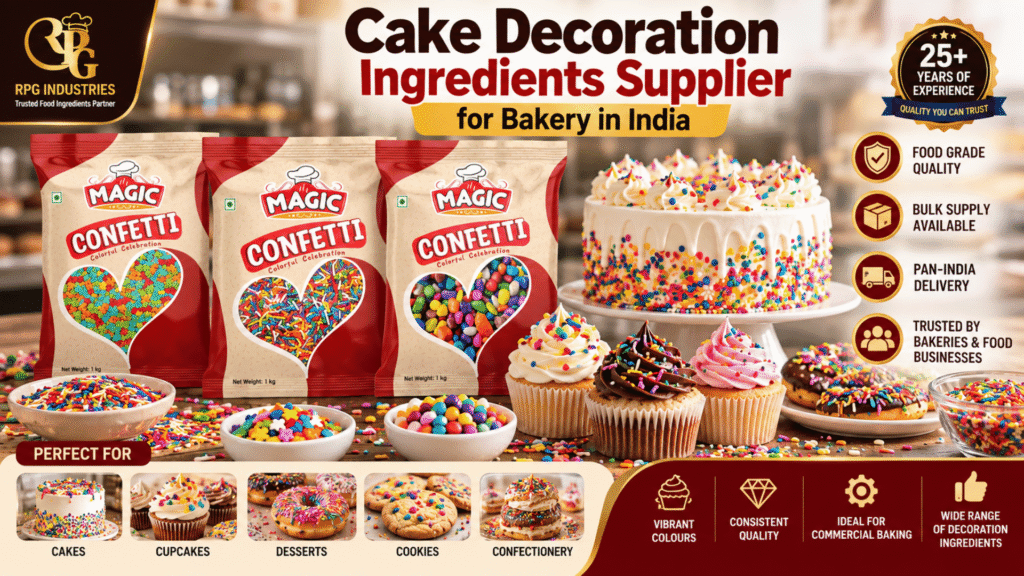 Cake Decoration Ingredients Supplier for Bakery in India